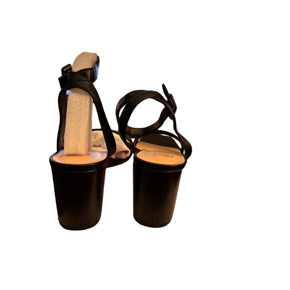 My Delicious 3" Block Heel Ankle Strap Heels, Black, Women's Size 9 - Picture 5 of 5